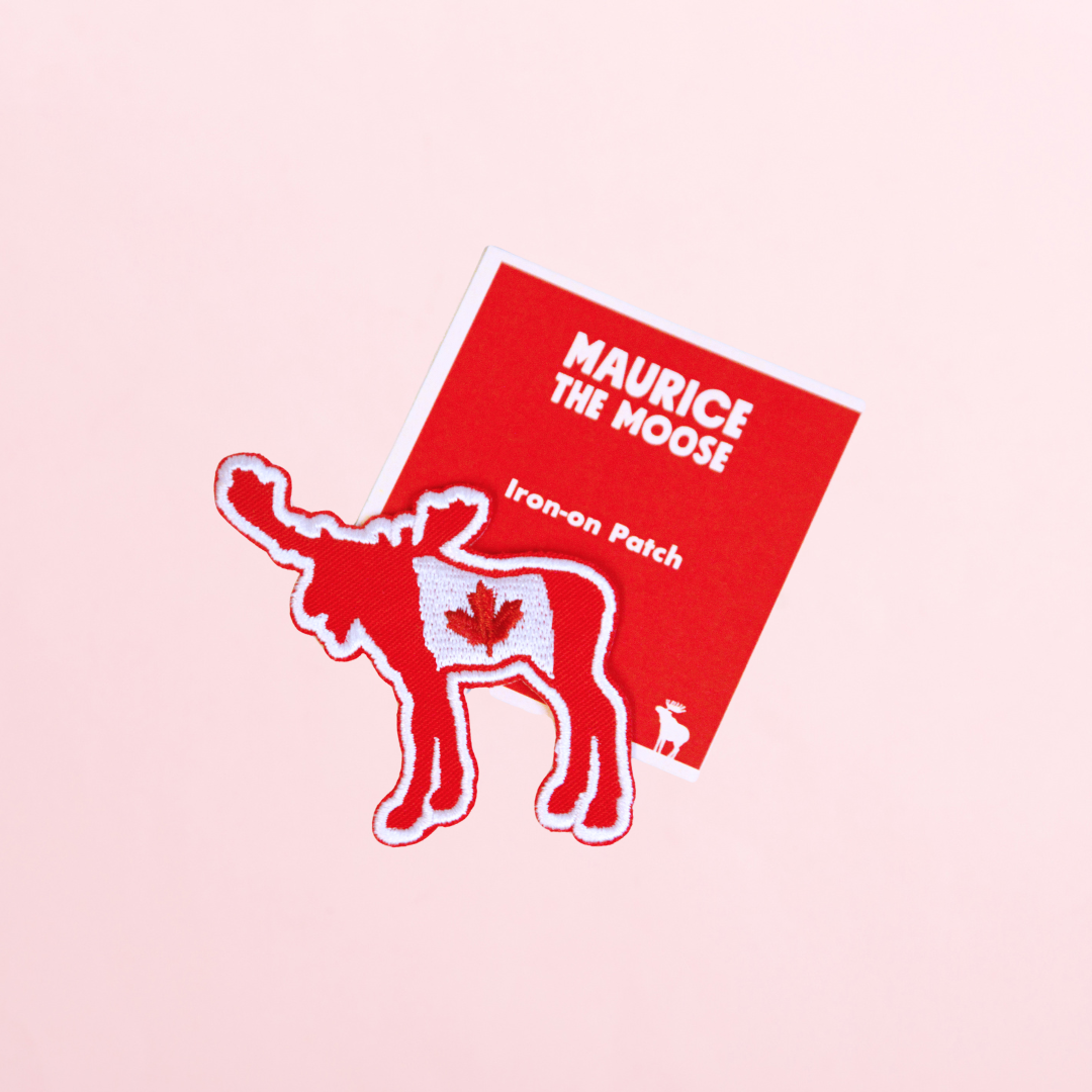 A patch of a Moose with a maple leaf.