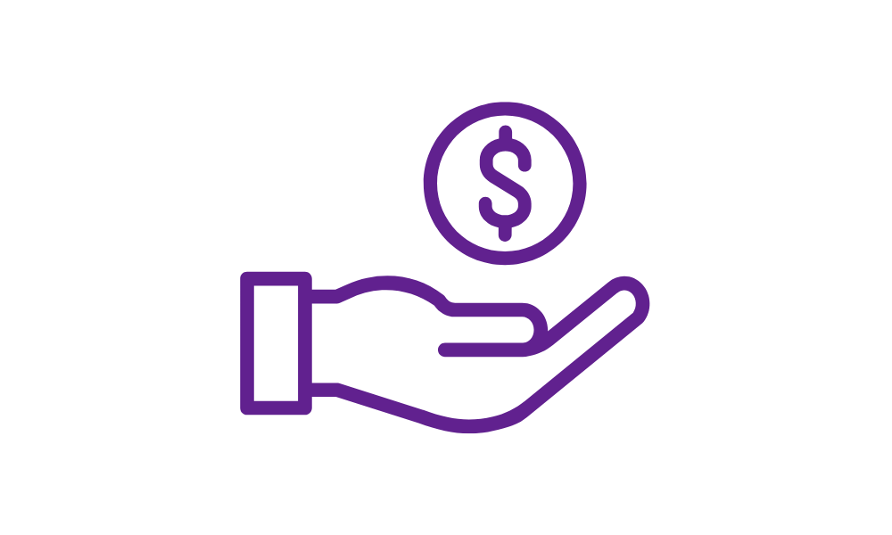 A graphic of a hand with a dollar symbol above.