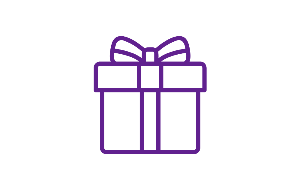 A graphic of a gift box.